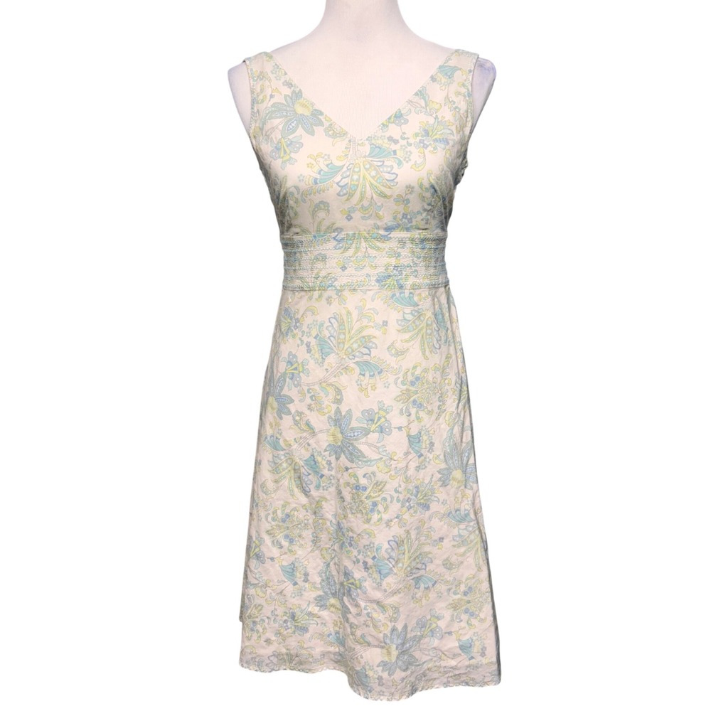 Ann Taylor Dress Women 6 Multicolor Paisley Floral Cotton Sleeveless Cottagecore